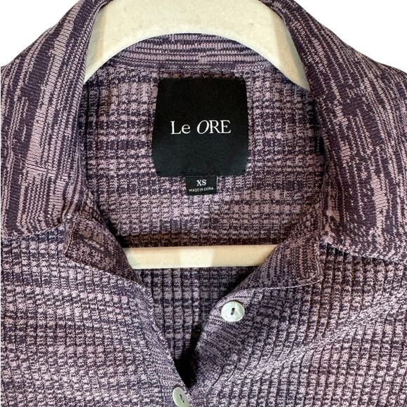 Le Ore Remini Collared Ribbed Knit Romper Sea Fog Nightshade Marl Purple XS - Picture 7 of 10